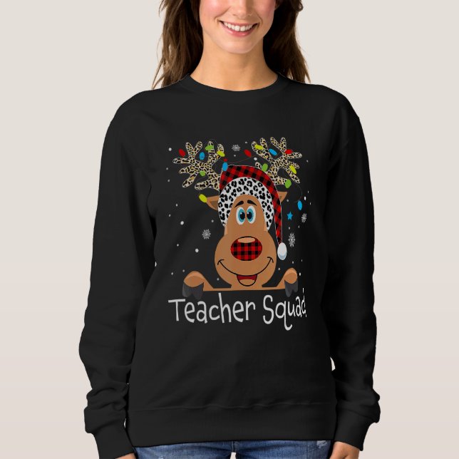 Teacher Squad Reindeer  Teacher Christmas Xmas 1 T Shirt (Framsida)