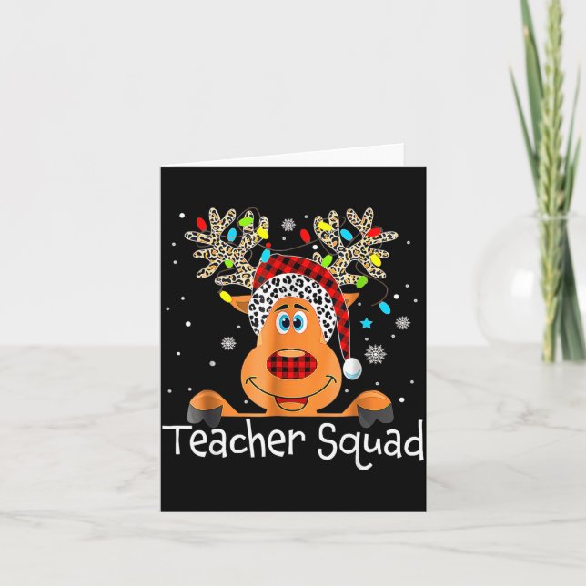 Teacher Squad Reindeer Teacher Christmas Xmas  Kort (Framsida)