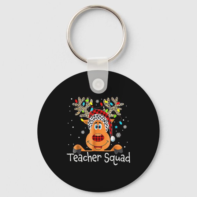 Teacher Squad Reindeer Teacher Christmas Xmas  Nyckelring (Framsida)