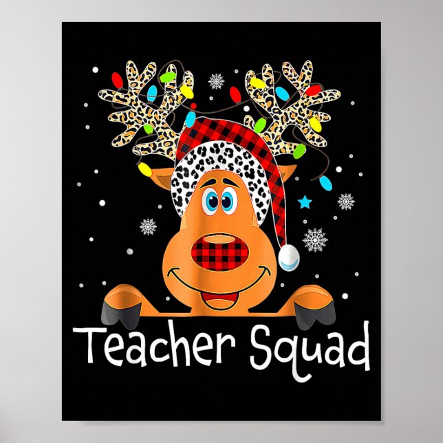 Teacher Squad Reindeer Teacher Christmas Xmas  Poster (Framsidan)