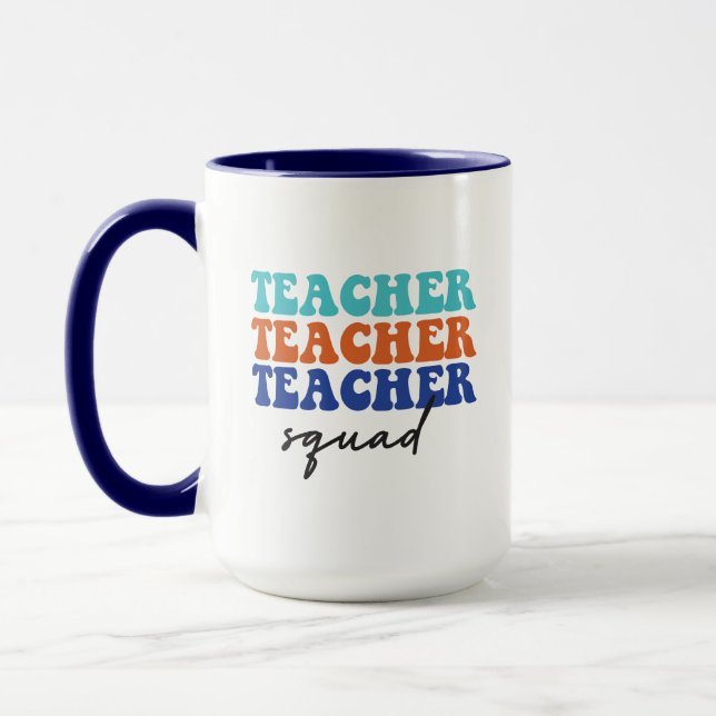 Teacher Squad Wordart Mugg (Vänster)
