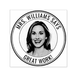 Teacher Student Custom Photo Great Work Självfärgande Stämpel