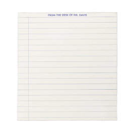 Teacher Student Notepad Lined Paper A Note From Anteckningsblock