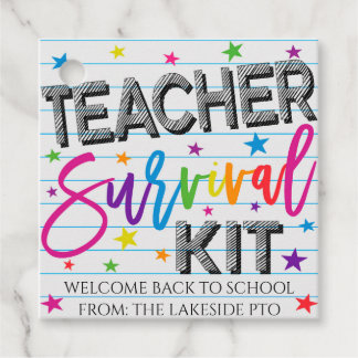 Teacher Survival Kit Gift Tags, Welcome Back Gåvor Etiketter