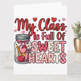 Teacher Sweet Heart Valentine's Greeting Card Kort