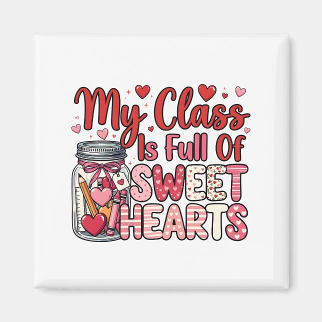 Teacher Sweet Heart Valentine's Magnet (Framsidan)