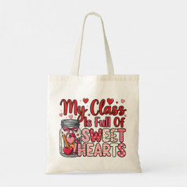 Teacher Sweet Heart Valentine's Tote Bag Tygkasse