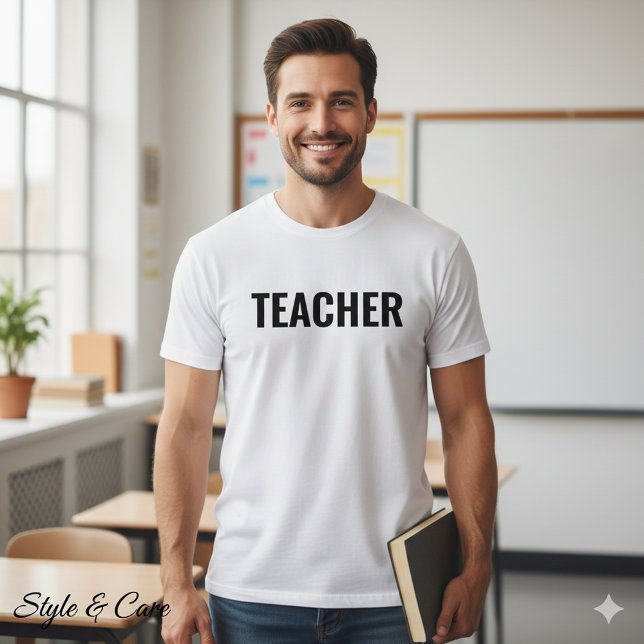 TEACHER Text Påstående det för manar Anpassadet T Shirt (TEACHER Text Statement Tee for Men Customizable)