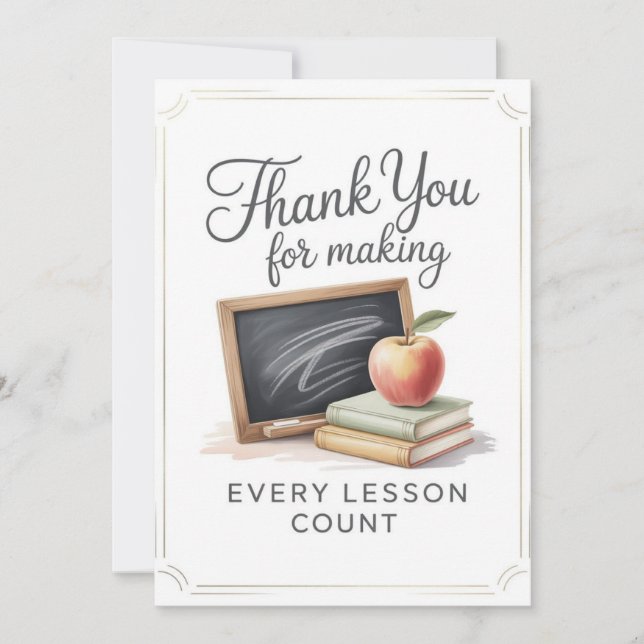 Teacher Thank You Card Tack Kort (Framsida)
