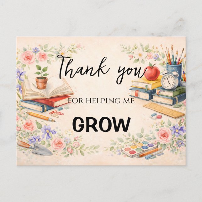 Teacher Thank You Gifts | End of School Year Vykort (Framsida)