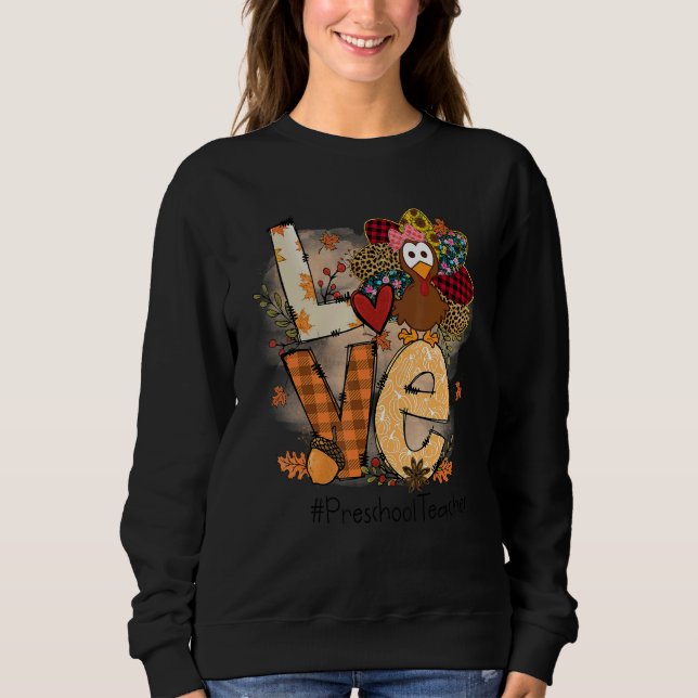 Teacher Thanksgiving Love Preschool Teacher Cute T T Shirt (Framsida)