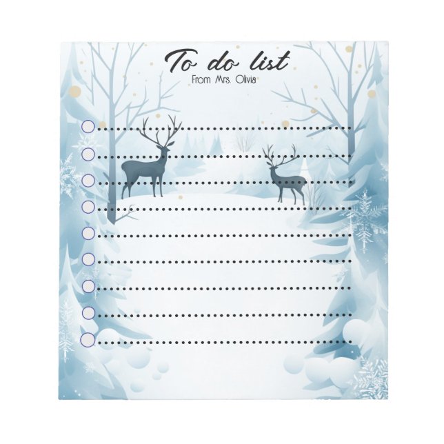 Teacher To-Do List Christmas Holiday Notepad Anteckningsblock (Framsida)