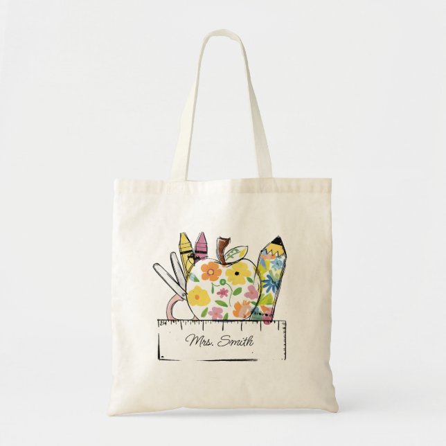 Teacher Tote Bag Back to school Tygkasse (Framsidan)