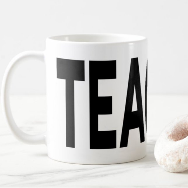 TEACHER Typography Educator Appreciation Gift Kaffemugg (Skapare uppladdad)
