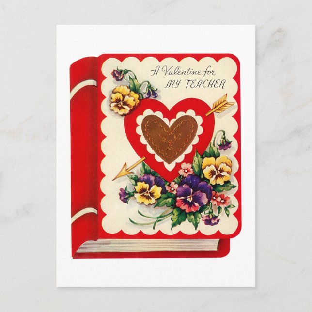 Teacher Valentine Bok Helg Vykort (Framsida)