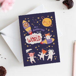 Teacher Valentine Card from Student | Cute Animals Kort