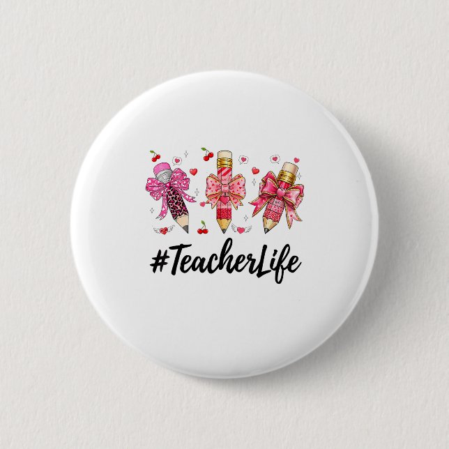 Teacher Valentine Coquette Bow Teacher Valentines  Knapp (Framsida)