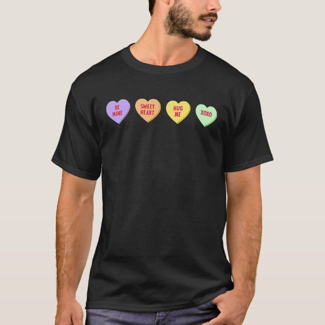 Teacher Valentines Day  Conversation Hearts School T Shirt (Framsida)