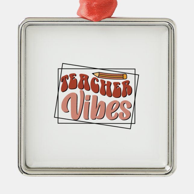 Teacher Vibes Julgransprydnad Metall (Framsidan)