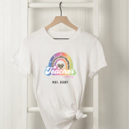 Teacher Vibes Rainbow Leopard Print T Shirt