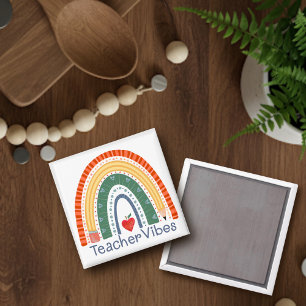Teacher Vibes Roligt Rainbow Inspiritivity Magnet