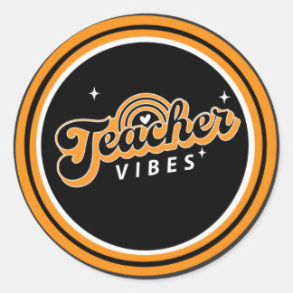 Teacher Vibes Runt Klistermärke