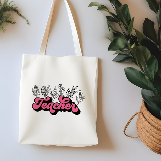Teacher WildblommTote Bag Tygkasse (Skapare uppladdad)