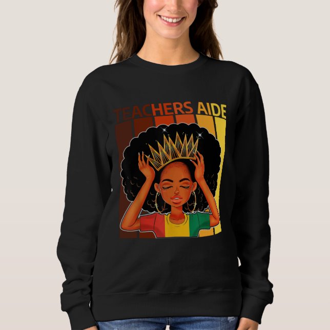 Teachers Aide Afro African American Black History  T Shirt (Framsida)