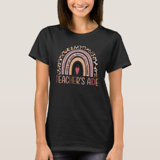 Teacher's Aide Life Teach Love Inspire Boho Leopar T Shirt
