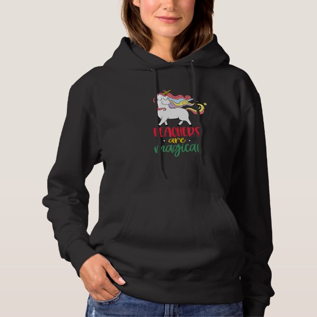 Teachers Are Magical Unicorn cute teacher T Shirt (Framsida)