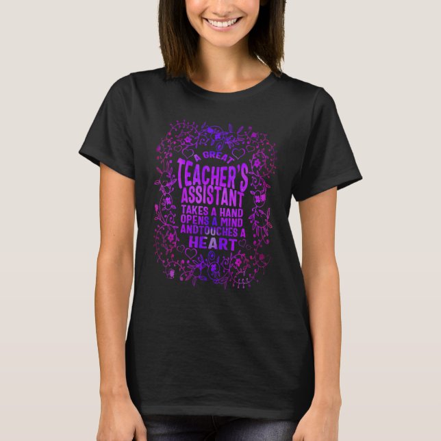 Teacher's Assistant Day Take A Hand Open A Mind Sc T Shirt (Framsida)