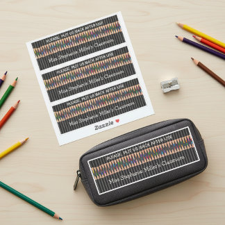Teacher's Classroom Colored Pencils Label Set of 3 Klistermärken