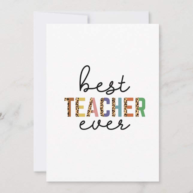 Teacher's Day Best Teacher Ever Tack Kort (Framsida)