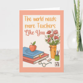 Teacher's Day Card with Flowers Kort