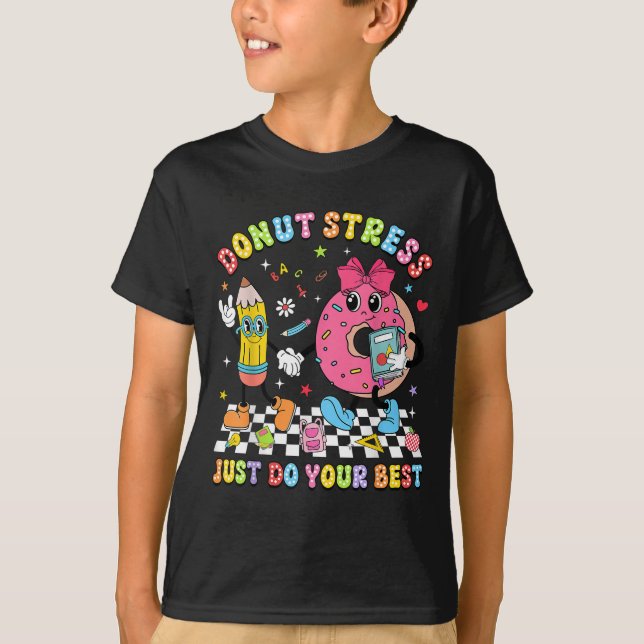 Teachers Donut Stress Just Do Your Test Day Boys G T Shirt (Framsida)