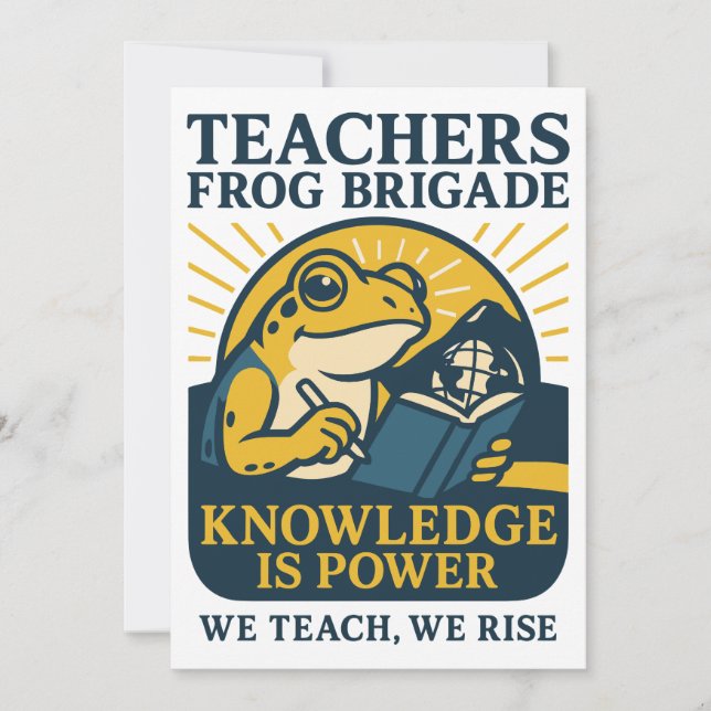 Teachers Frog Brigade – Knowledge Is Power Inbjudningar (Framsida)