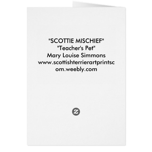 TEACHERS PET HÄLSNINGSKORT (Baksidan)