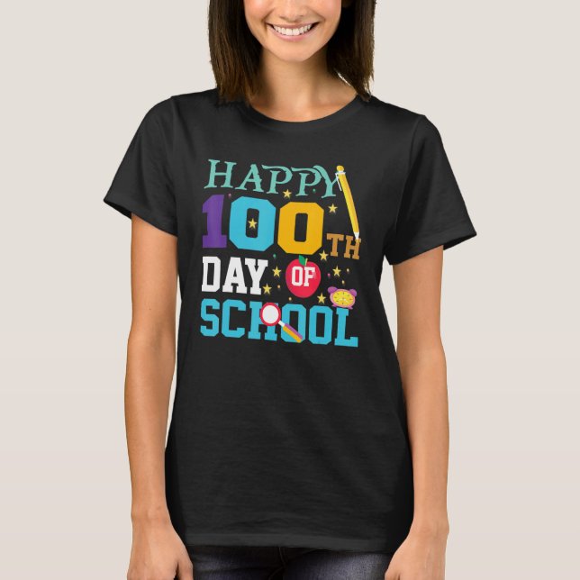 Teachers Pre K Kindergartens  Happy 100th Day Of S T Shirt (Framsida)