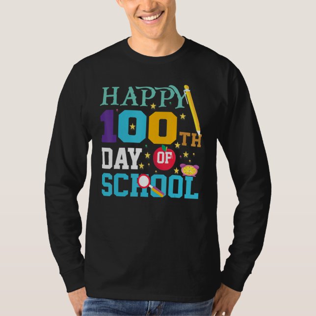 Teachers Pre K Kindergartens  Happy 100th Day Of S T Shirt (Framsida)