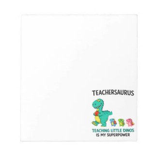 Teachersaurus lärare humor med små dinosaurier anteckningsblock