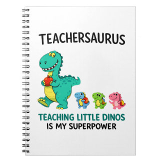 Teachersaurus lärare humor med små dinosaurier anteckningsbok