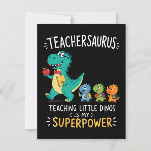 Teachersaurus lärare humor med små dinosaurier inbjudningar