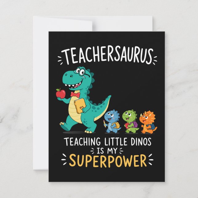 Teachersaurus lärare humor med små dinosaurier inbjudningar (Framsida)