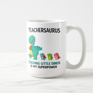 Teachersaurus lärare humor med små dinosaurier kaffemugg
