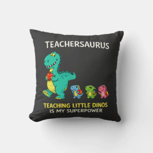 Teachersaurus lärare humor med små dinosaurier kudde