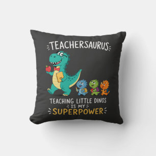 Teachersaurus lärare humor med små dinosaurier kudde