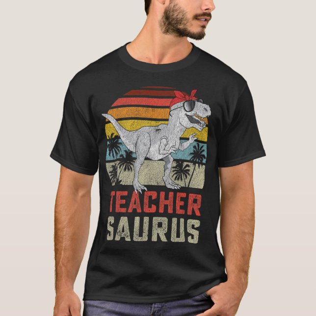Teachersaurus t Rex Dinosaur Teacher Saurus Family Shirt (Framsida)