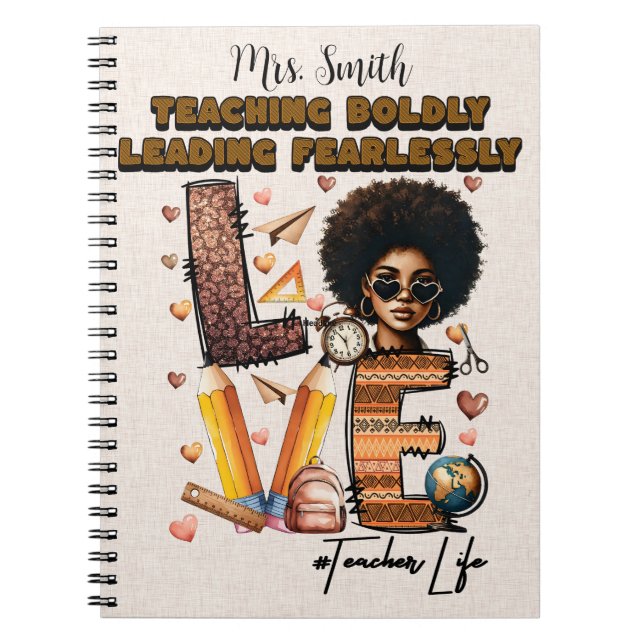 Teaching Boldly Custom Teacher Journal Anteckningsbok (Framsidan)