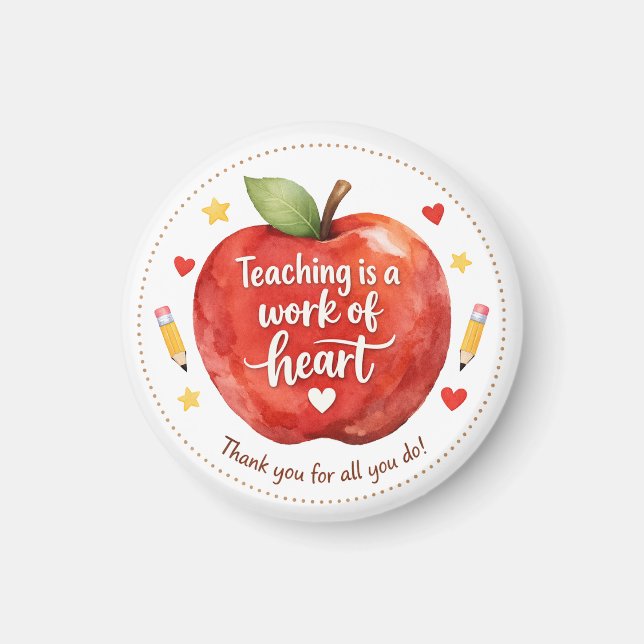 Teaching Is a Work of Heart Teacher Magnet (Framsidan)