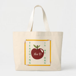 "TEACHING IS MY BAG" Canvas Tote Jumbo Tygkasse